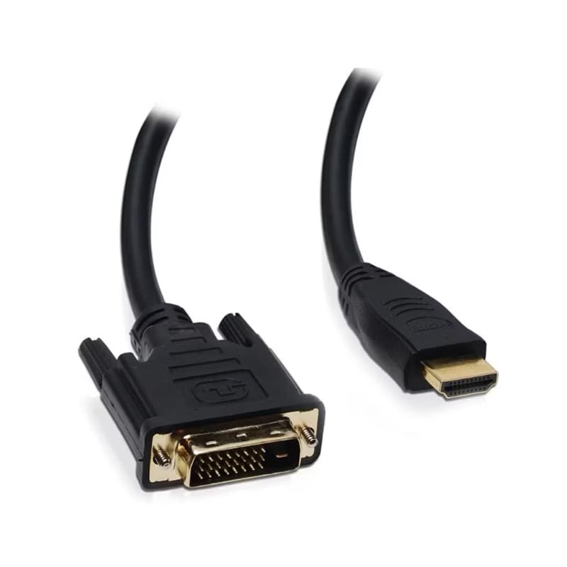 Cabo Hdmi Para Dvi 24+1 Banhado A Ouro 1,80 Metros Com Filtro Banhado a Ouro