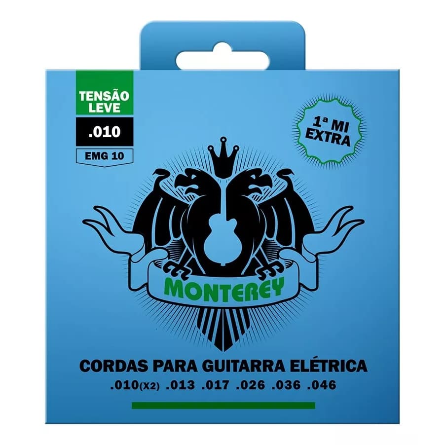 Encordoamento Monterey Para Guitarra .010 Tensão leve