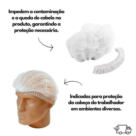 Touca Descartavel Branca Descarpack Pacote 100 Unidades