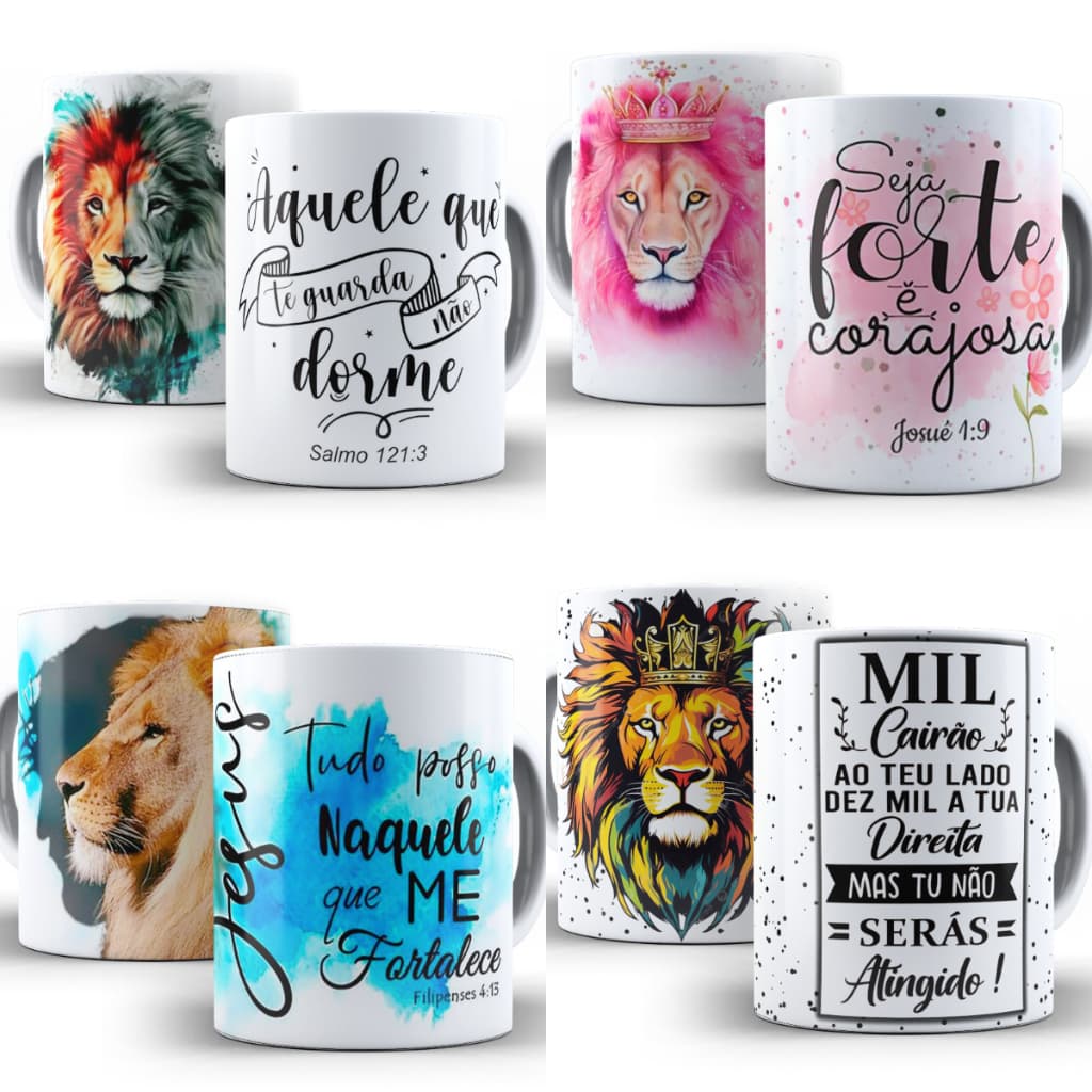 Caneca Leão De Judá Gospel Cristã Evangélica Jesus Personalizada Modelos Diversos 325 Ml - Oferta