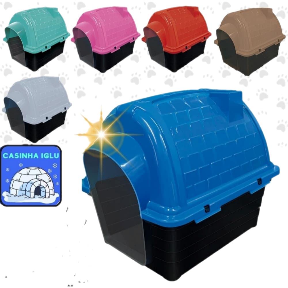 Casinha De Cachorro Médio Numero 6 -  Casa Para Cão Iglu Pet Com Proteção Raios UV FURACÃO PET
