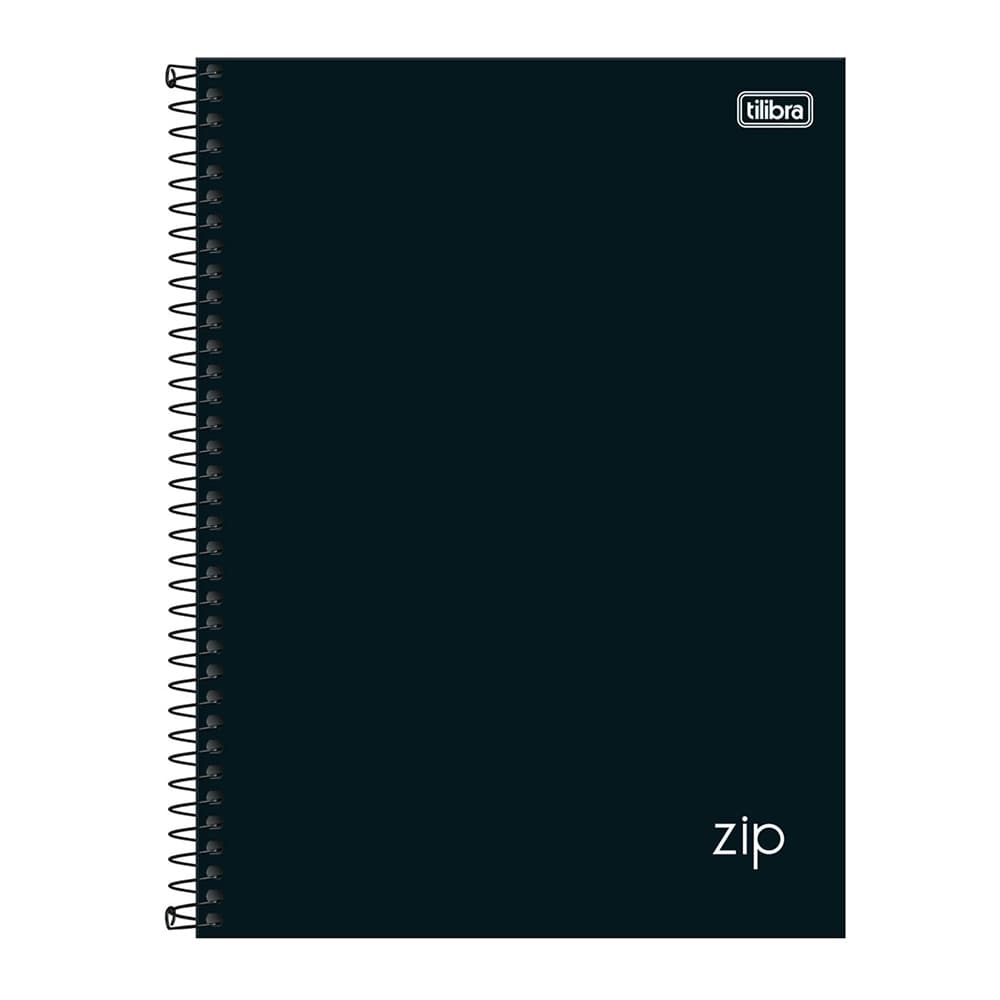 Caderno Zip Universitário Preto 80 Folhas