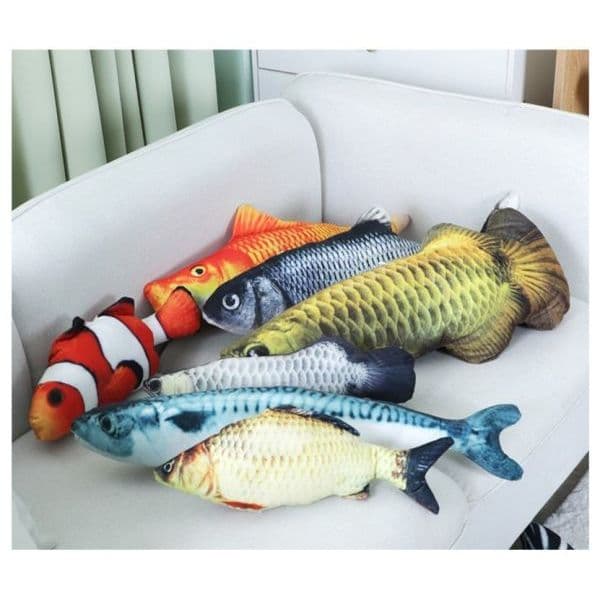 Brinquedo De Pelúcia Peixe Realista Interativo Para Gatos Com Atrativo Erva de Gato Catnip