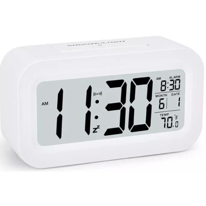 Relógio de Mesa Moderno Portátil Digital Despertador Retangular C/Lcd