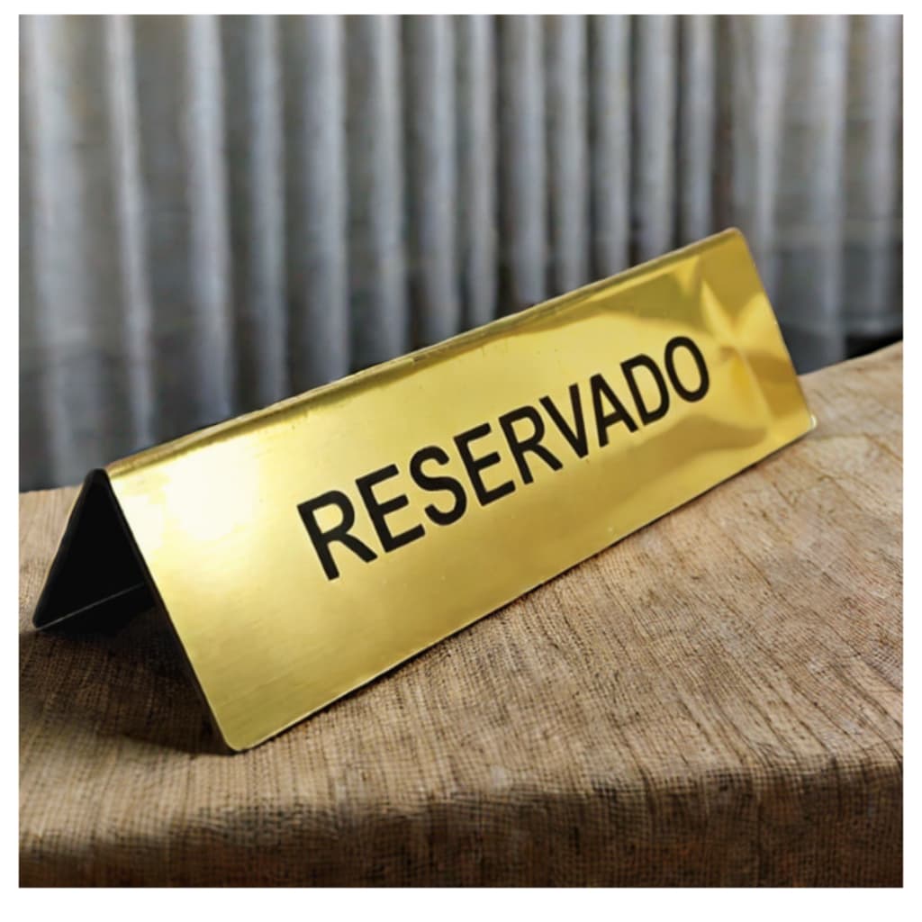 Placa reservado prisma de mesa para eventos, restaurantes e hoteis 5 peças