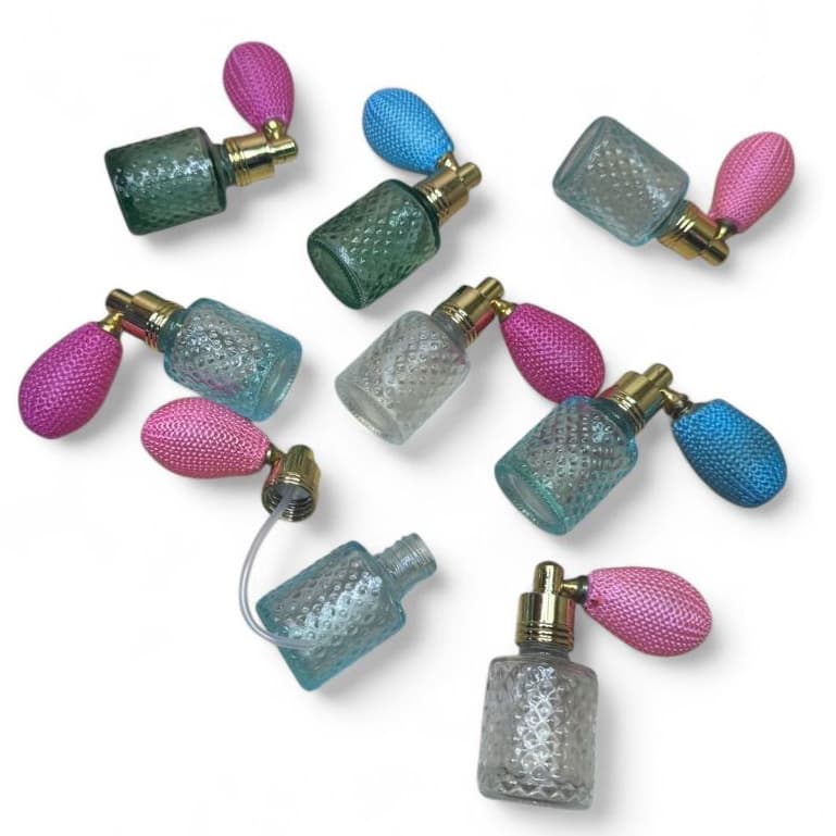 Frasco Porta perfume Líquido De Vidro Estilo Retro Com Bombinha