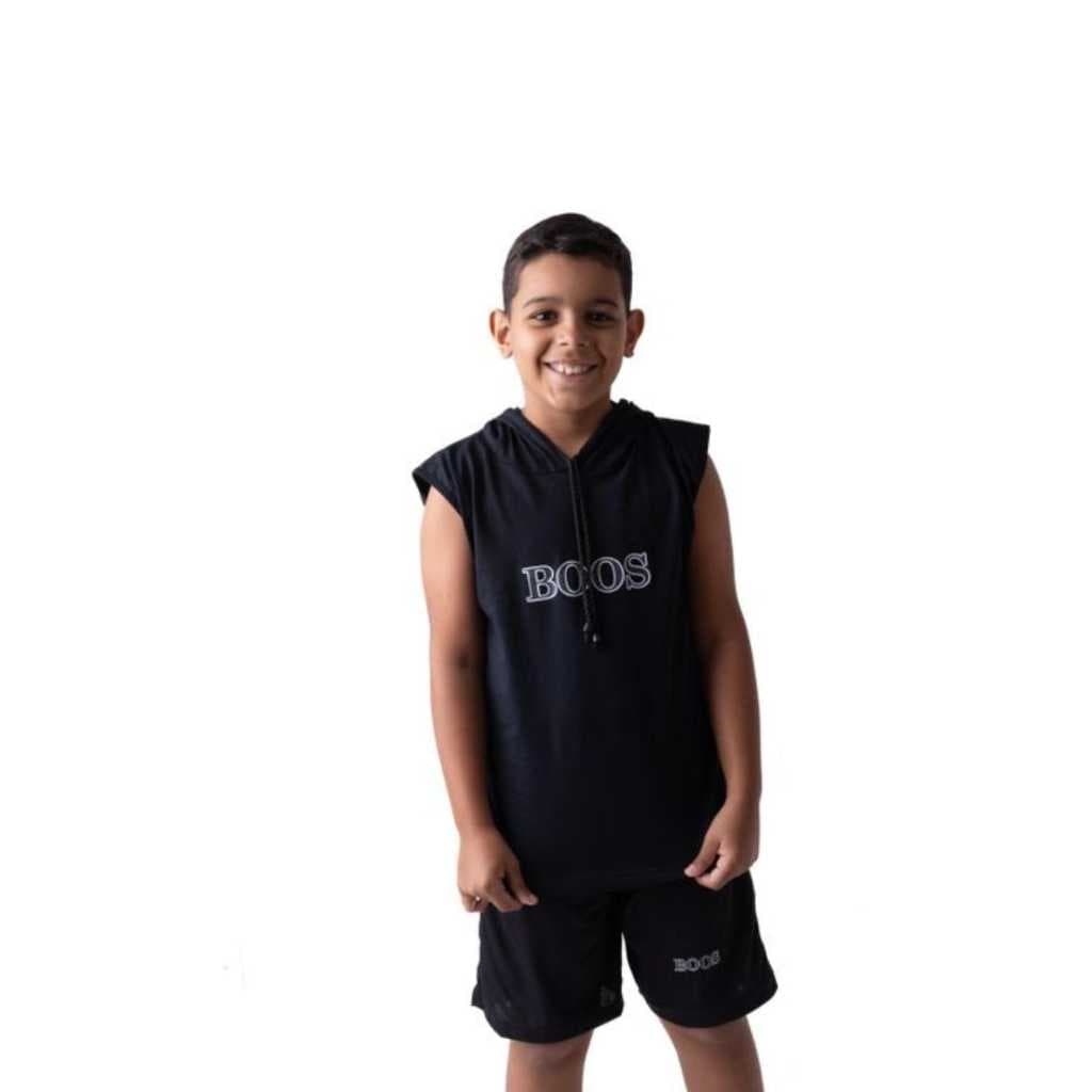 REGATA MACHÃO INFANTIL COM CAPUZ E CORDÃO