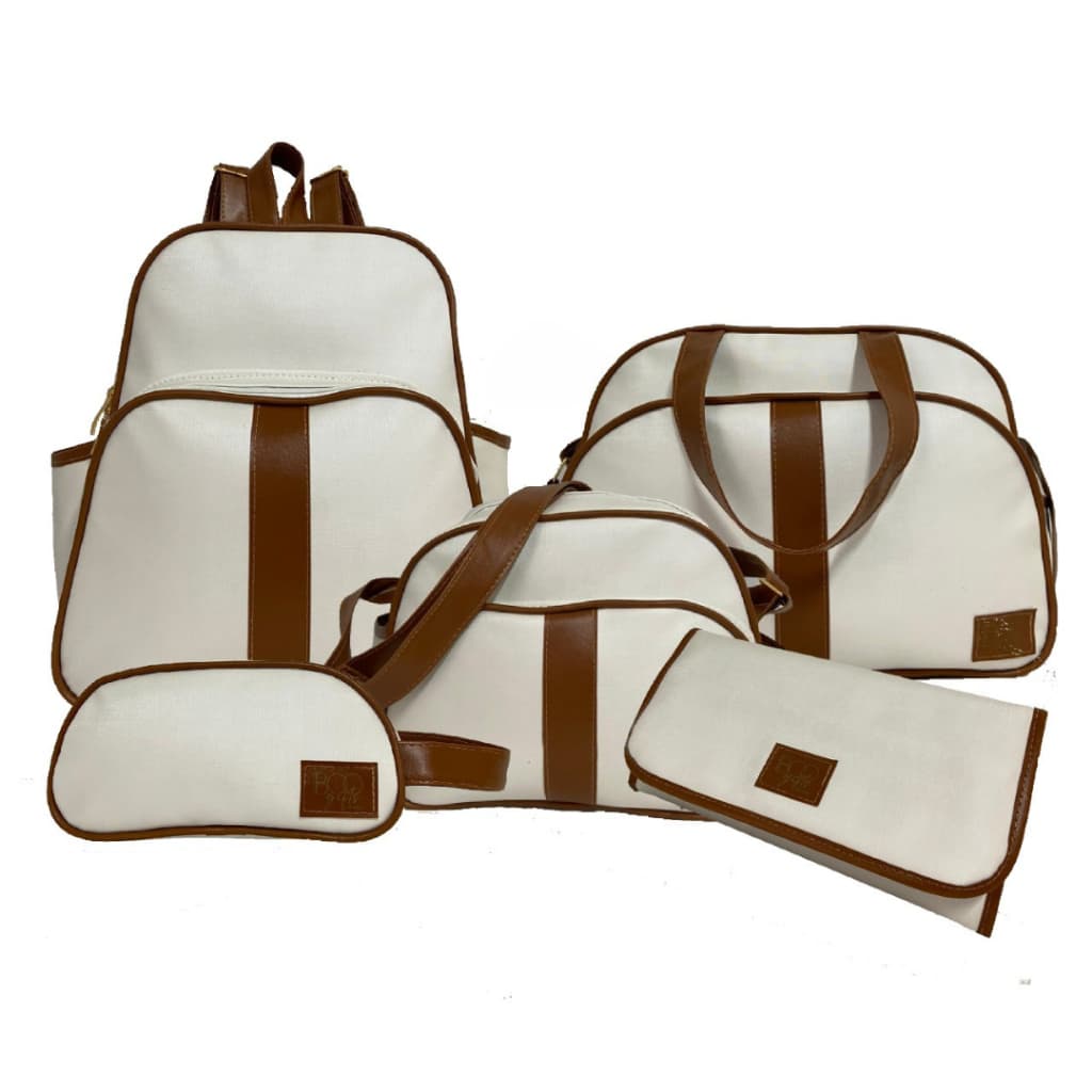 Kit 6 pçs Bolsa Bebe Mala Saída Maternidade com Mochila Menino Menina Impermeável Multifuncional