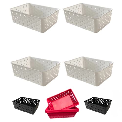 Kit 10 Cestos Organizador Médio Multiuso Ideal Para Gavetas Em Geral