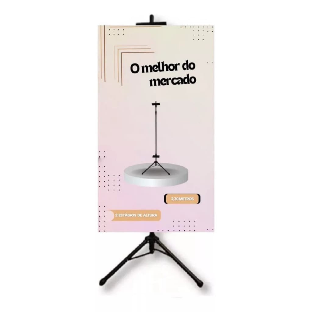 Porta Banner Altura Regulavel até 2,30m com Garras Duplo para Banner Frente e Verso Profssional KLX