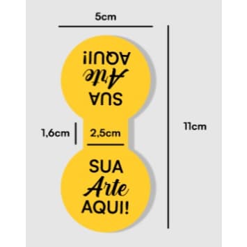 ADESIVO LACRE FECHA SACOLA PERSONALIZADO   5 x 11,0cm - 250 UNID. CORTE ESPECIAL