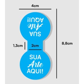 ADESIVO LACRE FECHA SACOLA PERSONALIZADO  4 x 8,8cm - 250 UNID. CORTE ESPECIAL
