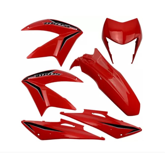 Kit Carenagem honda Nxr 150 Bros 2013 2014 Es/esd Vermelha C/ Adesivo