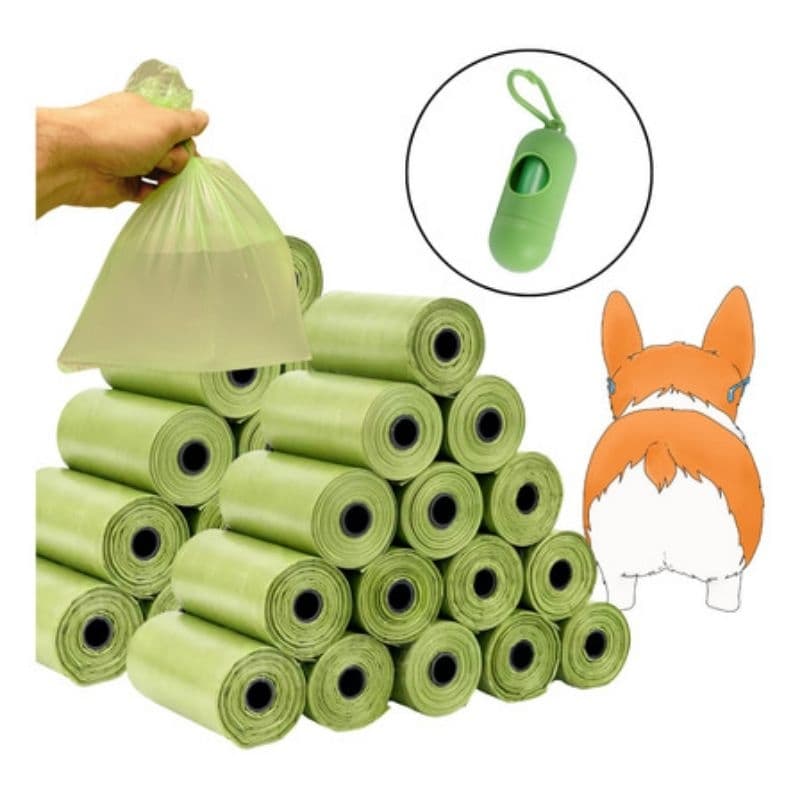 120 Saquinhos De Lixo Biodegradável p/ Pet + Estojo Bobina Cata Caca Cocô De Cachorro E Animais