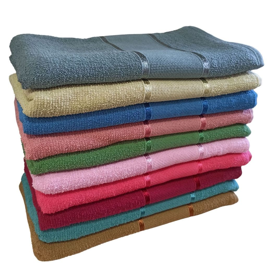 Kit 6 Toalhas de Banho Super Grande Macia 125x65 100% Algodão Sortidas Com Barra de Bordar