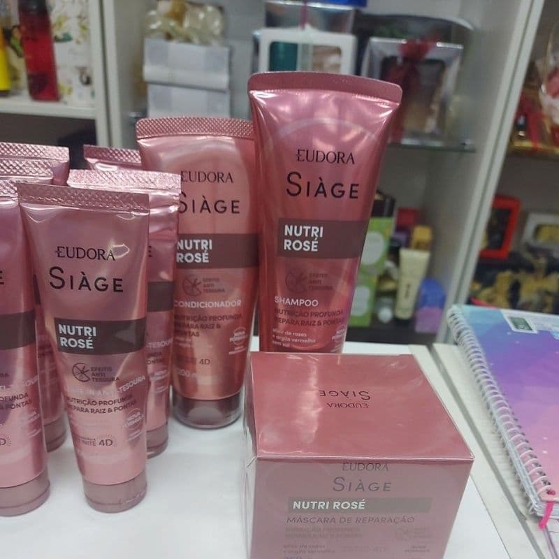 kit shampoo condicionado  máscara e leave nutri rose eudira