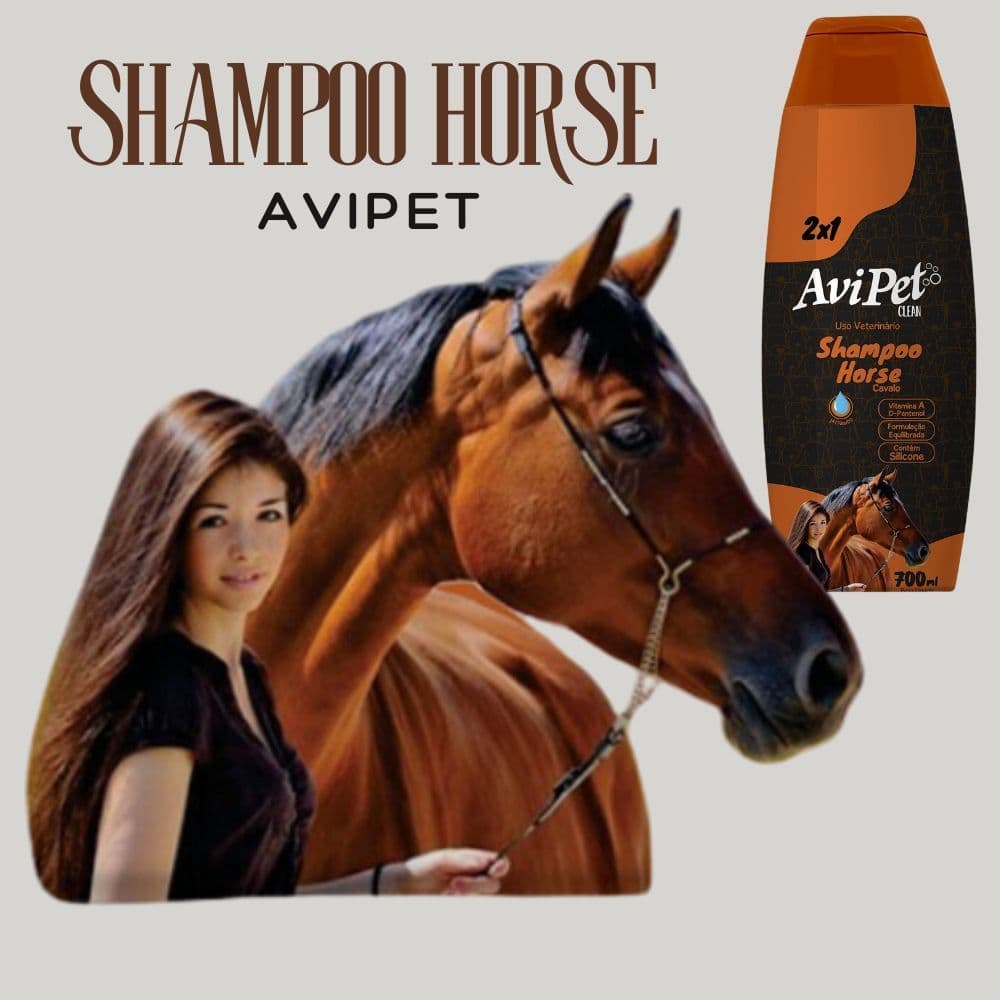 Shampoo Para Crescer Cabelos Avipet Horse Vitamina A 700 ml Para Cavalo