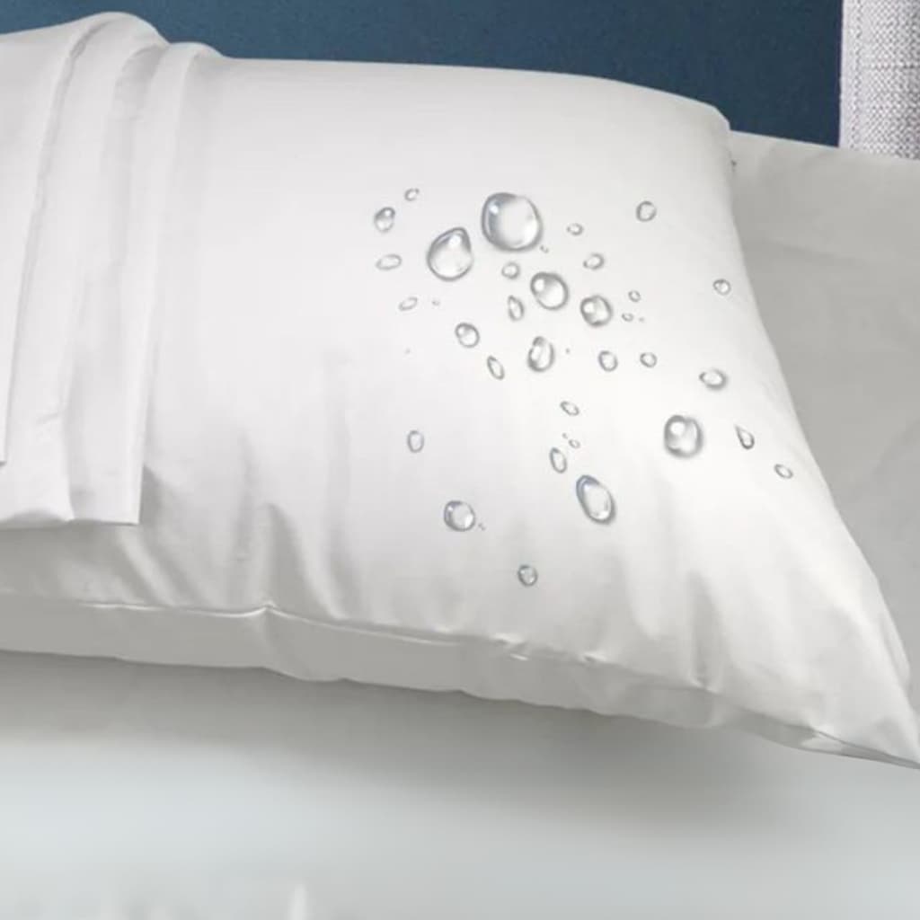 Kit 2 Capa protetora impermeável de Travesseiro,protege contra suor, bactérias e poeira-Toque Macio com zíper resistente