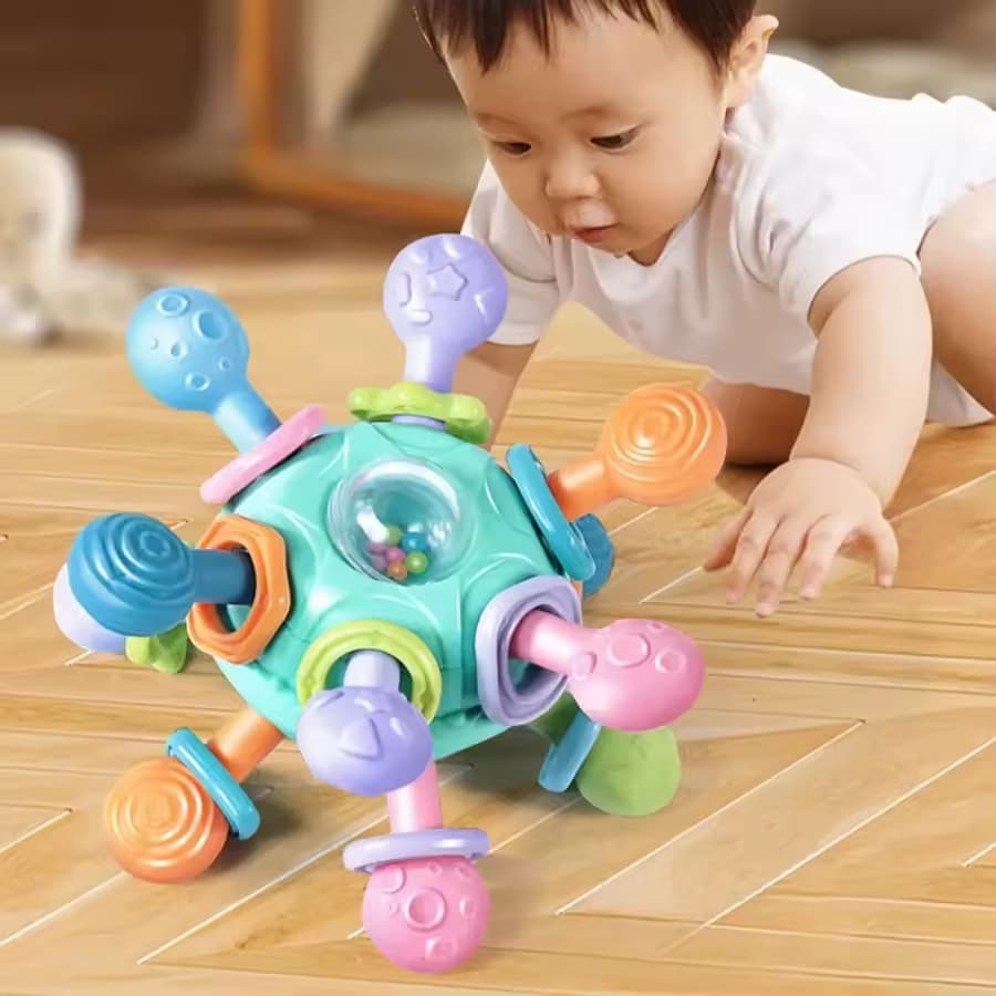 Mordedor chocalho de silicone Montessori
