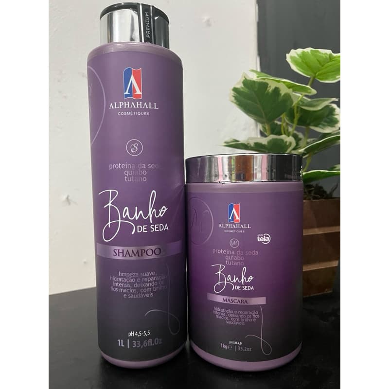 kit shampoo com a máscara banho de seda1 kg