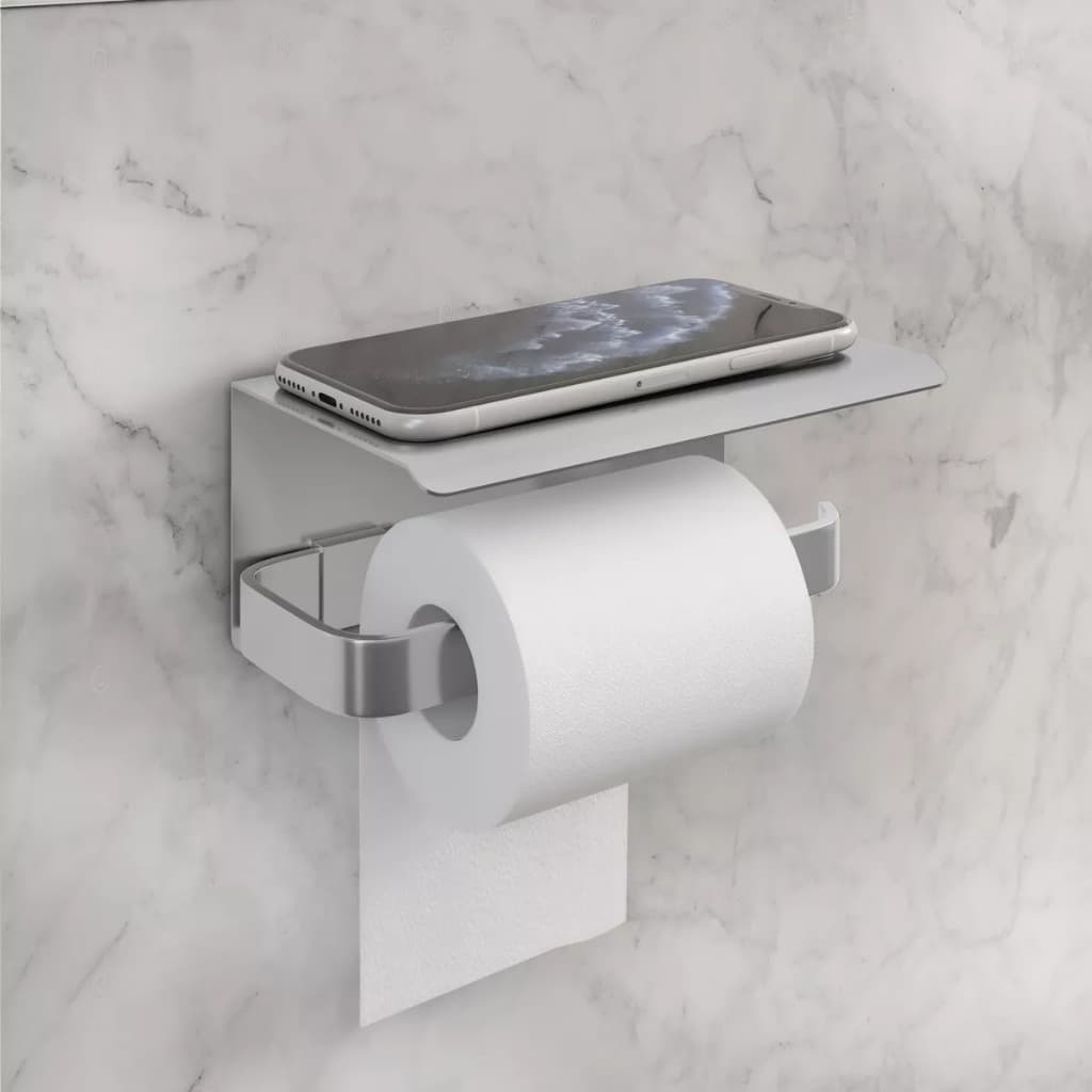 Porta Papel Higienico Stander Com Suporte Celular Polido