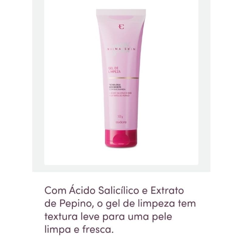 Gel Facial de Limpeza Niina Secrets Skin Eudora 100ml NiinaSkin