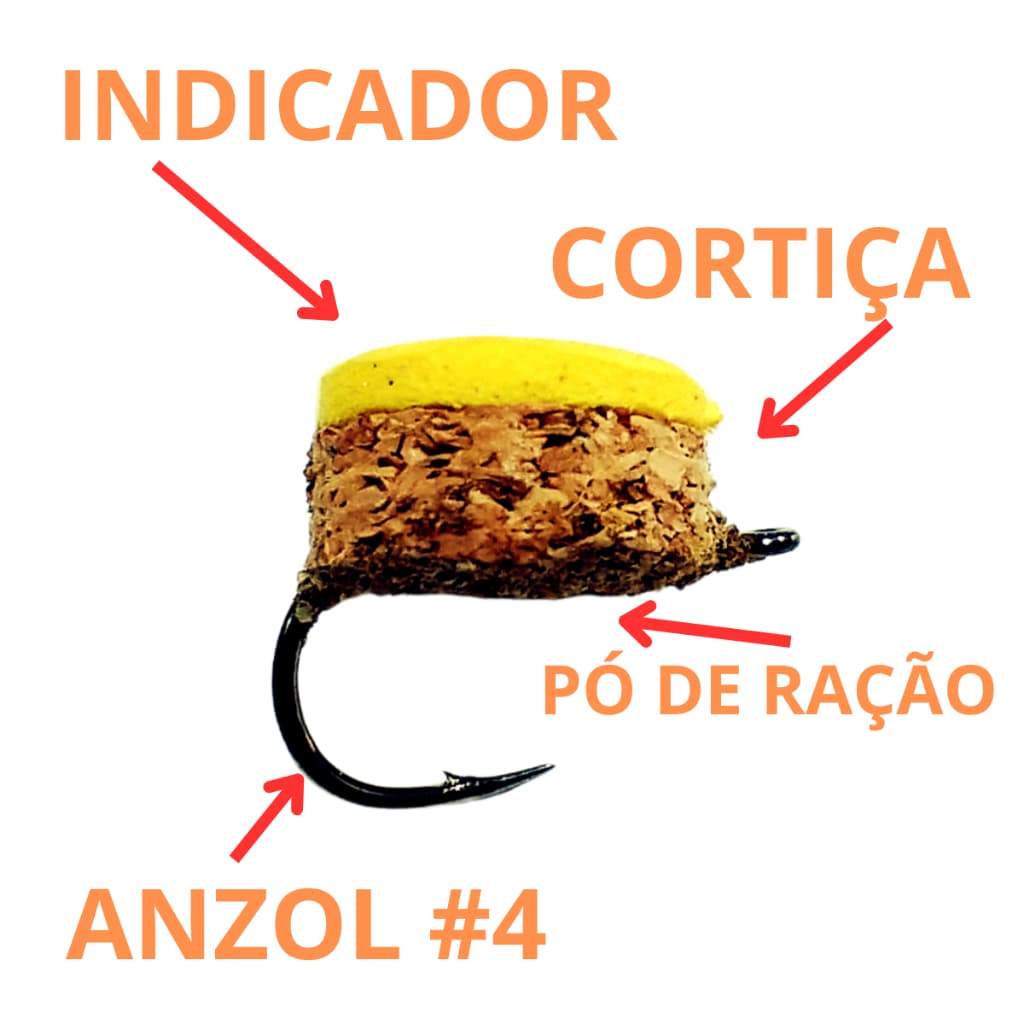 Kit Com 5 Unidades Isca Artificial Ração Cortiça Pesqueiro Para Tilápia Matrinxã