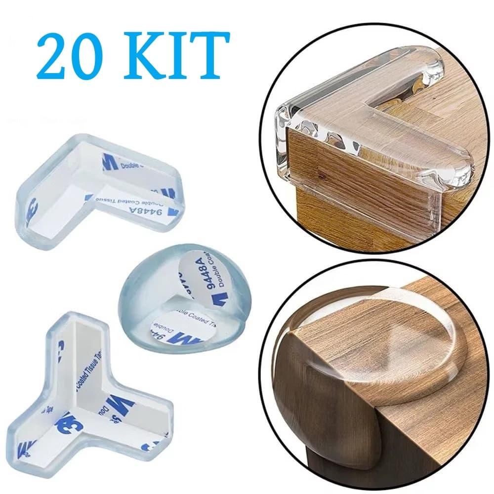 20 Protetor De Silicone Quina em Siliconepara Mesa Protege Criancas e Bebes