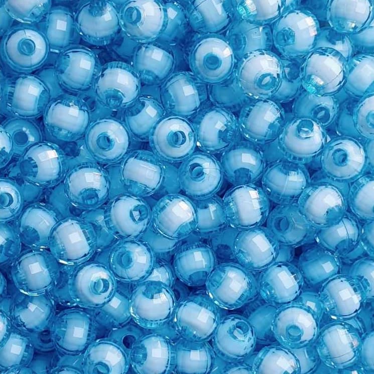 Miçanga Bola Sextavada 8mm - 100 Unidades - para Artesanato