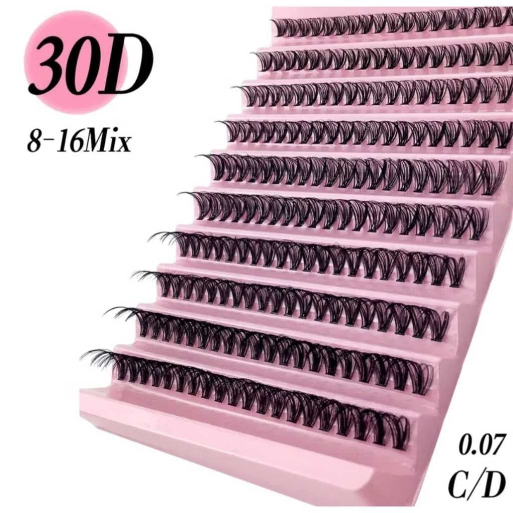 Kit Cílios Tufinhos Tufos Extensão De Pestanas 8-16m 30d