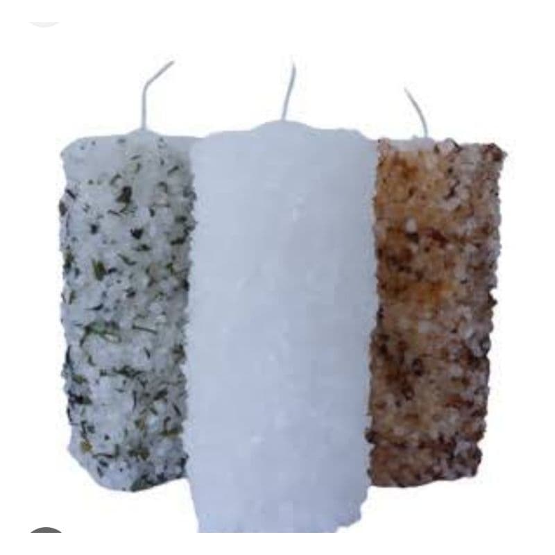 Kit 3 Velas 7 dias sal grosso, sal grosso com arruda  e sal grosso com Guiné.