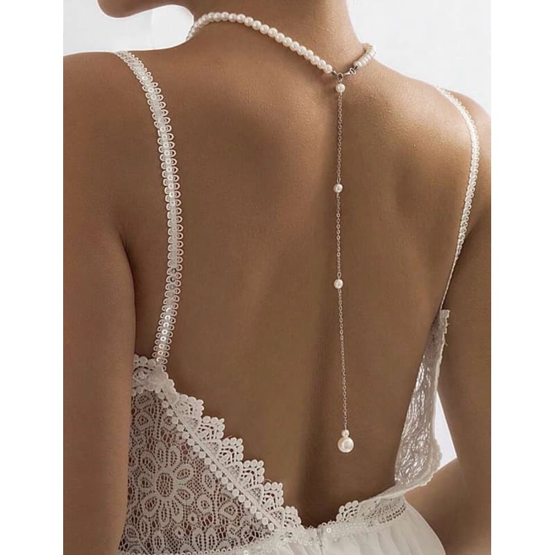 Colar de costas com pérolas colar invertido tendência moda gringa vários modelos, elegantes e casual, colar de pérolas