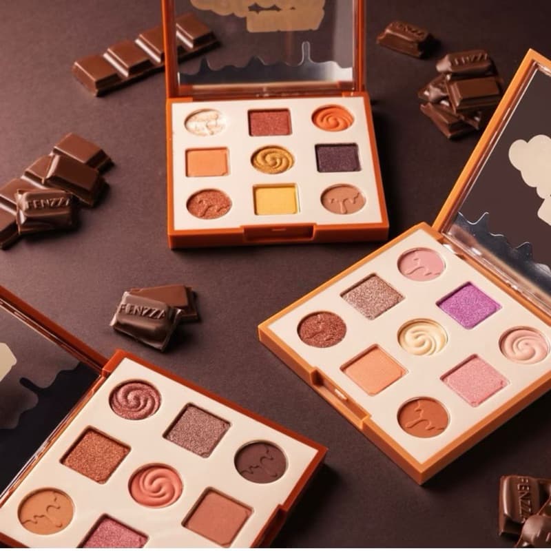 Paleta Choco Fun Fenzza Sombras Coloridas e Neutras Cores Chocolate Lançamento