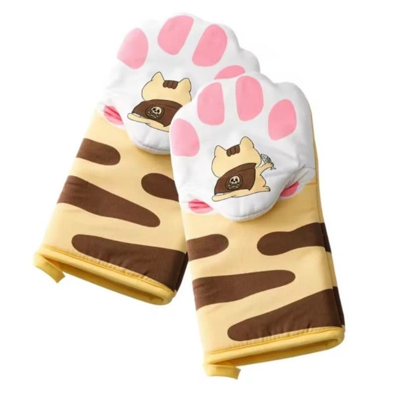 Luva Térmica de Cozinha Forno Fogão Gato Forrada Pata Patinha Cat Temperatura Alta Algodão  31Cm 1,2