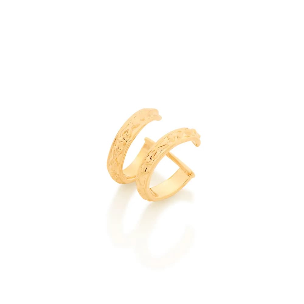 BRINCO ROMMANEL PIERCING DE PRESSÃO ARO DUPLO BANHADO A OURO 18K - TAM.ÚNICO 526430