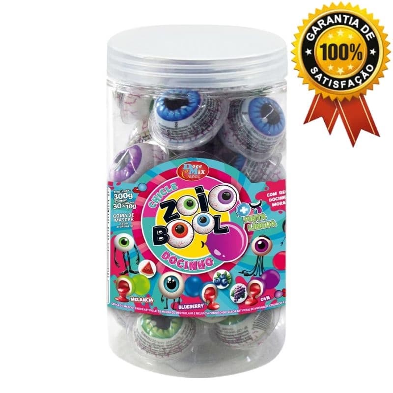 Goma de mascar zoio bool docinho pote c/ 30UN. - Doce mix candy