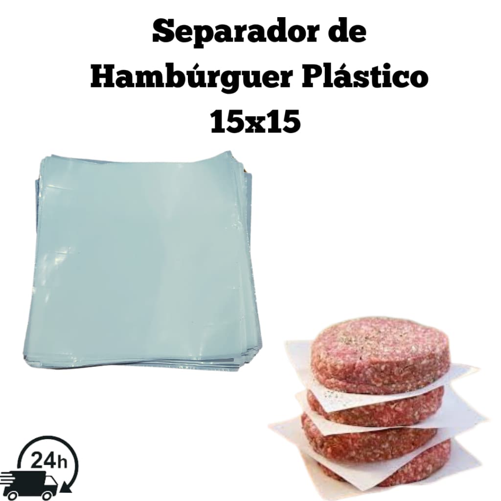 Separador de Hambúrguer Plástico 15x15 Resistente Pacote com 100 a 800 UN