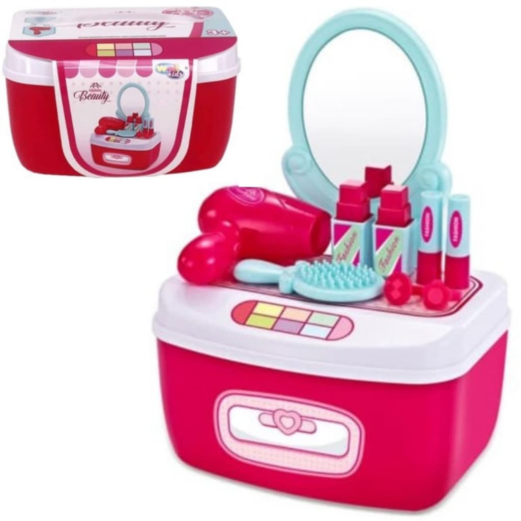 MALETA BEAUTY INFANTIL PARA MENINAS KIT BELEZA BRINQUEDO 12 PÇS MAQUIAGEM FAZ DE CONTA EDUCATIVO