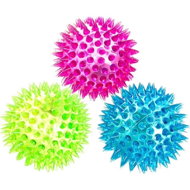 Brinquedo para Cães E Gatos Bola TPR Ney Espinhos com Apito e Led TAM G - Envio Imediato