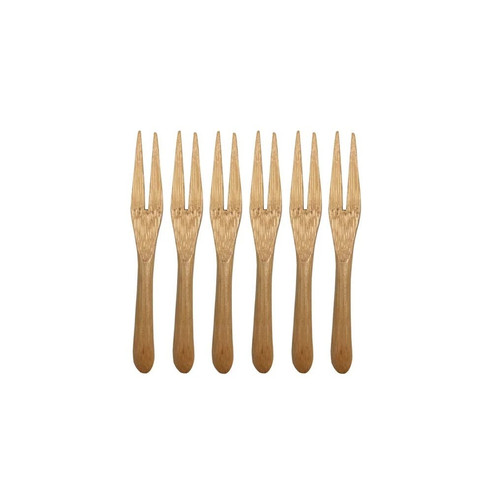 Conjunto De 6 Mini Garfos De Bambu - Oikos