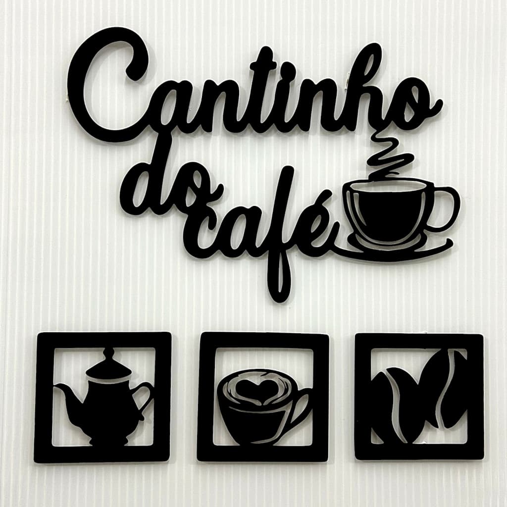 Kit Cantinho do Café | Charme Rústico para decorar sua Cozinha 4 Peças 30cm