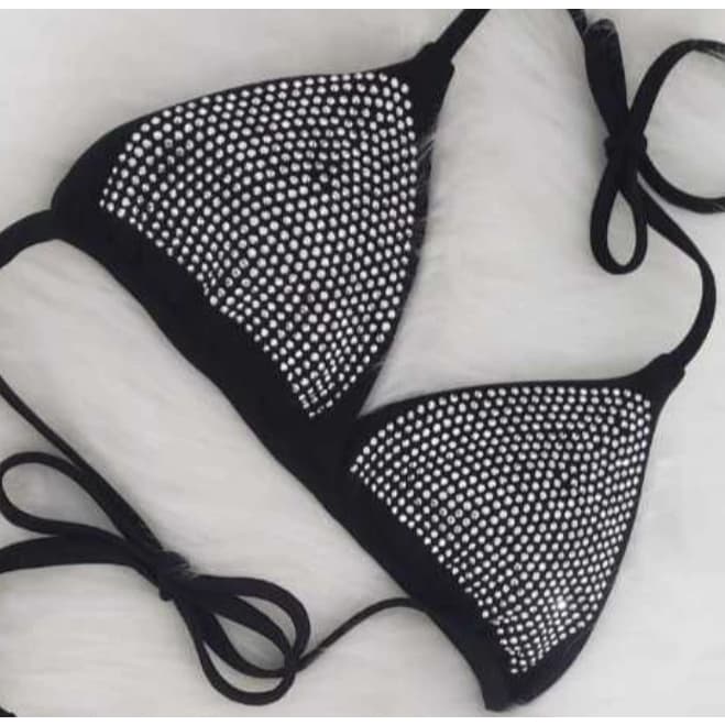 Top Cropped Biquine Brilho Strass