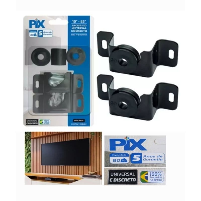 Suporte Tv fixo 10" à 85" até 80kg parede