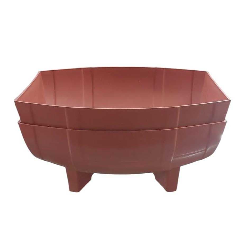 Kit 2 Vaso Jardineira Floreira Plástico Barril Plantas