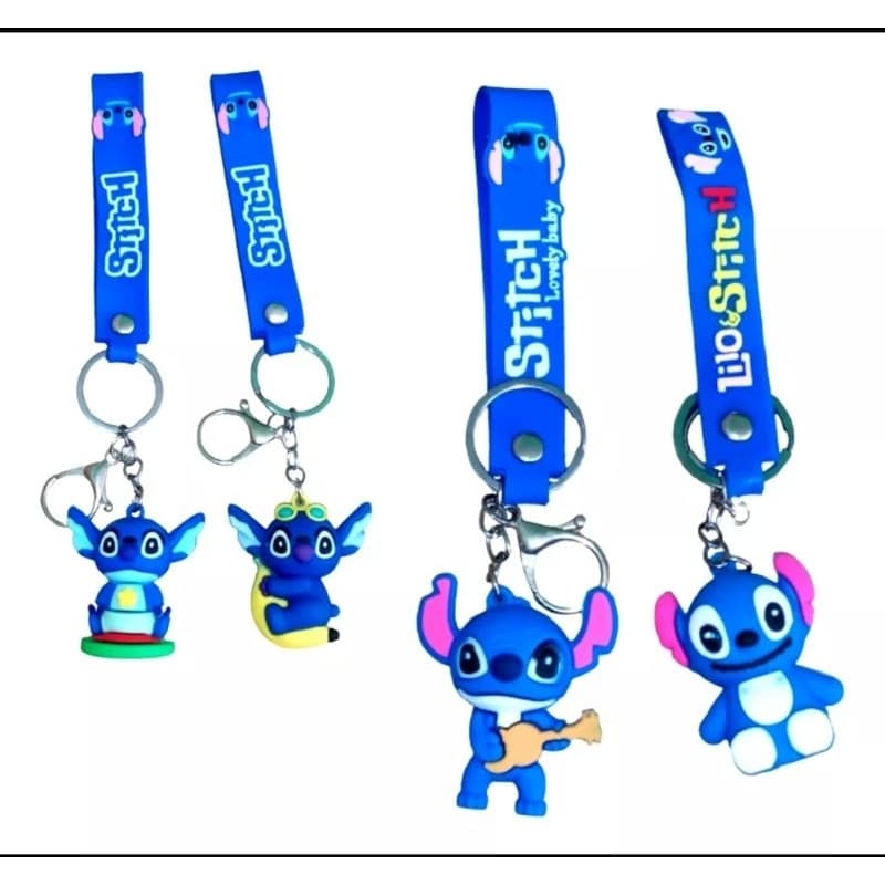 kit com 10 chaveiros Stitch mesclados.