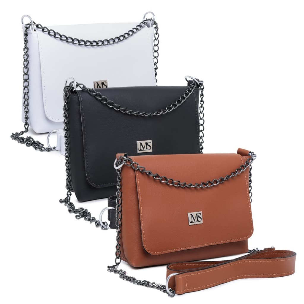 Kit 3 Bolsa Feminina Balada Tira Colo De Ombro Transversal Corrente ENVIO IMEDIATO