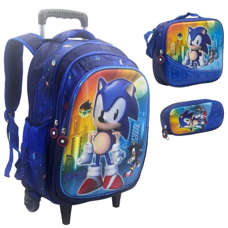 mochila infantil do sonic mochila do sonic mochila de rodinha do sonic desenho