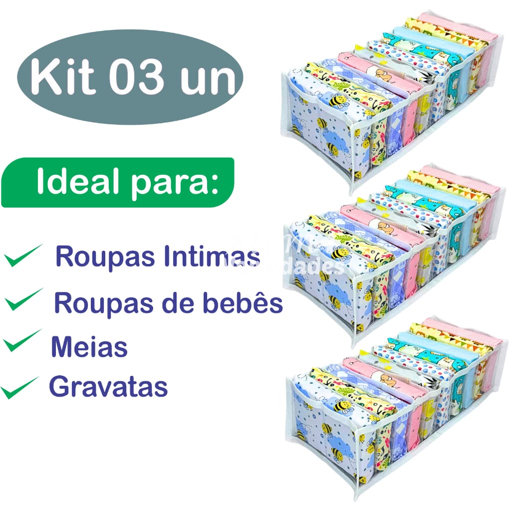 3 Colmeias Organizadoras - Gaveta Calcinhas Cuecas Promoção