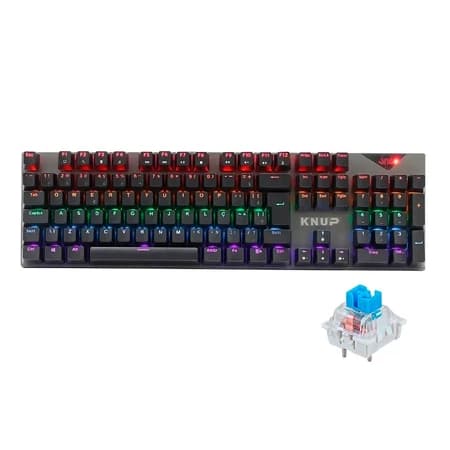 Teclado Mecânico Gamer RGB Switch Blue ABNT2 Knup KP-TM010