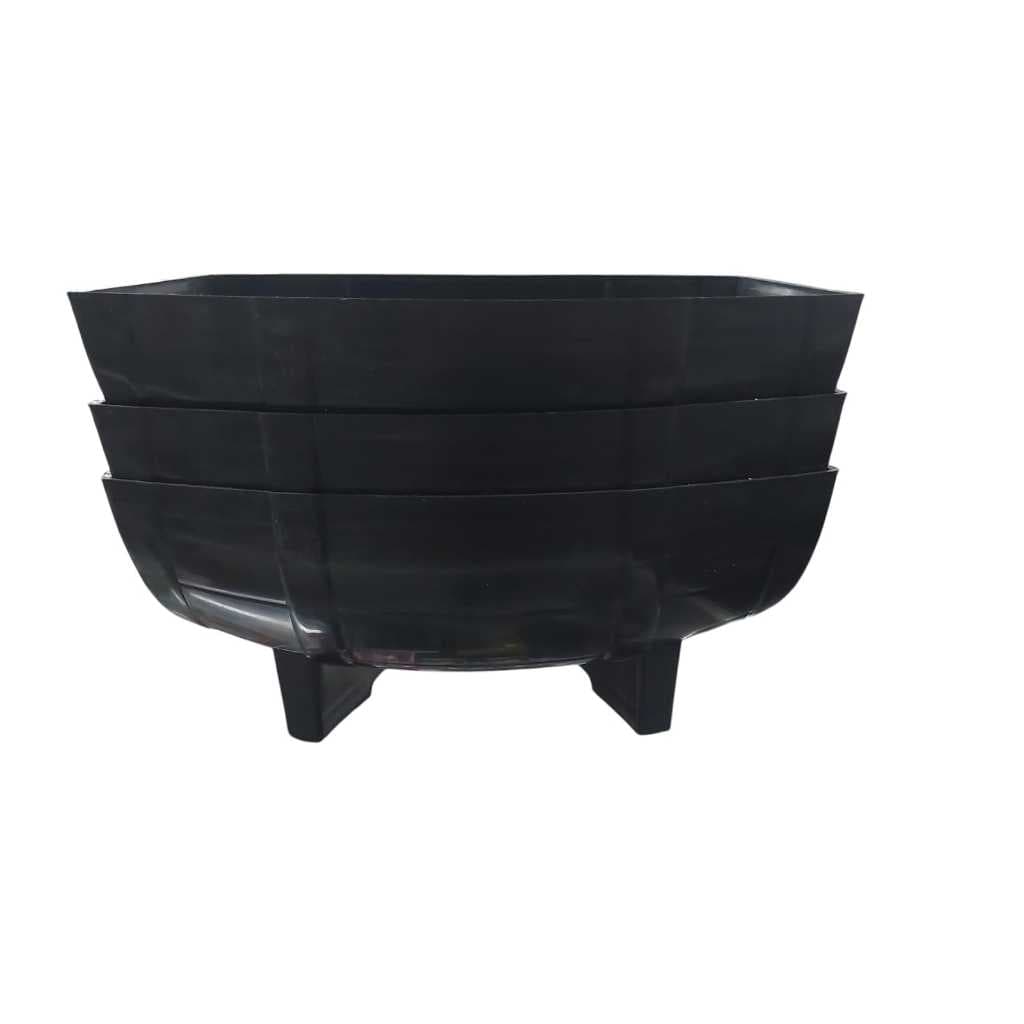 Kit 3 Vaso Jardineira Floreira Plástico Barril Plantas